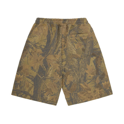 Corteiz Island Puff Print Sweat Short Forest Camo