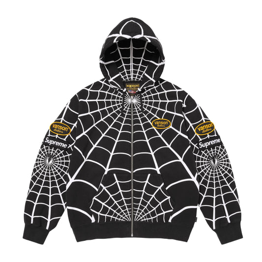 Supreme x Vanson Leathers Spider-Man Zip Up Hooded Sweatshirt