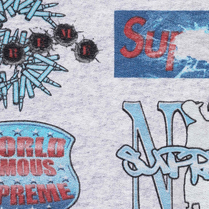 Supreme Flash Zip Up Hooded Sweatshirt Grey