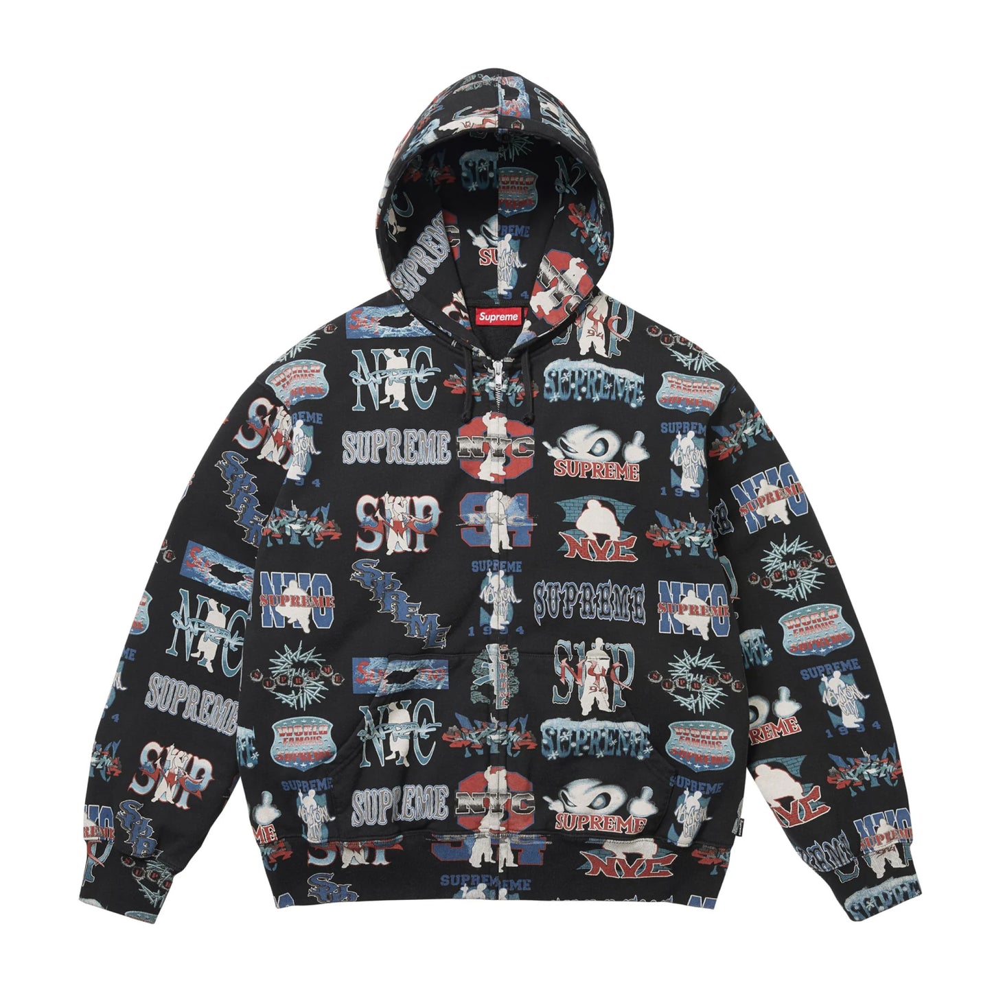 Supreme Flash Zip Up Hooded Sweatshirt Black