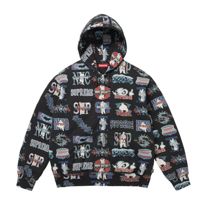 Supreme Flash Zip Up Hooded Sweatshirt Black