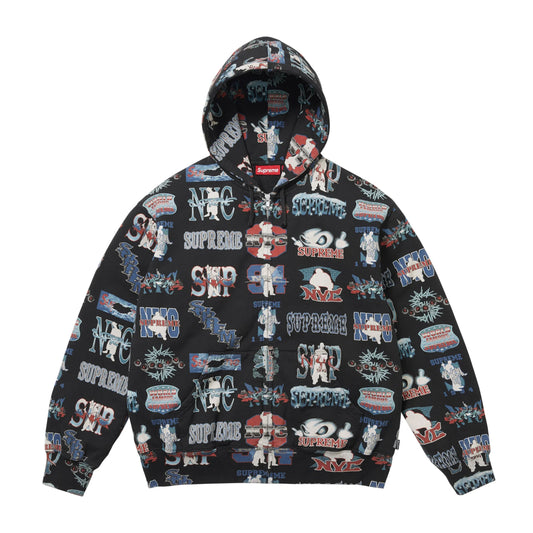 Supreme Flash Zip Up Hooded Sweatshirt Black