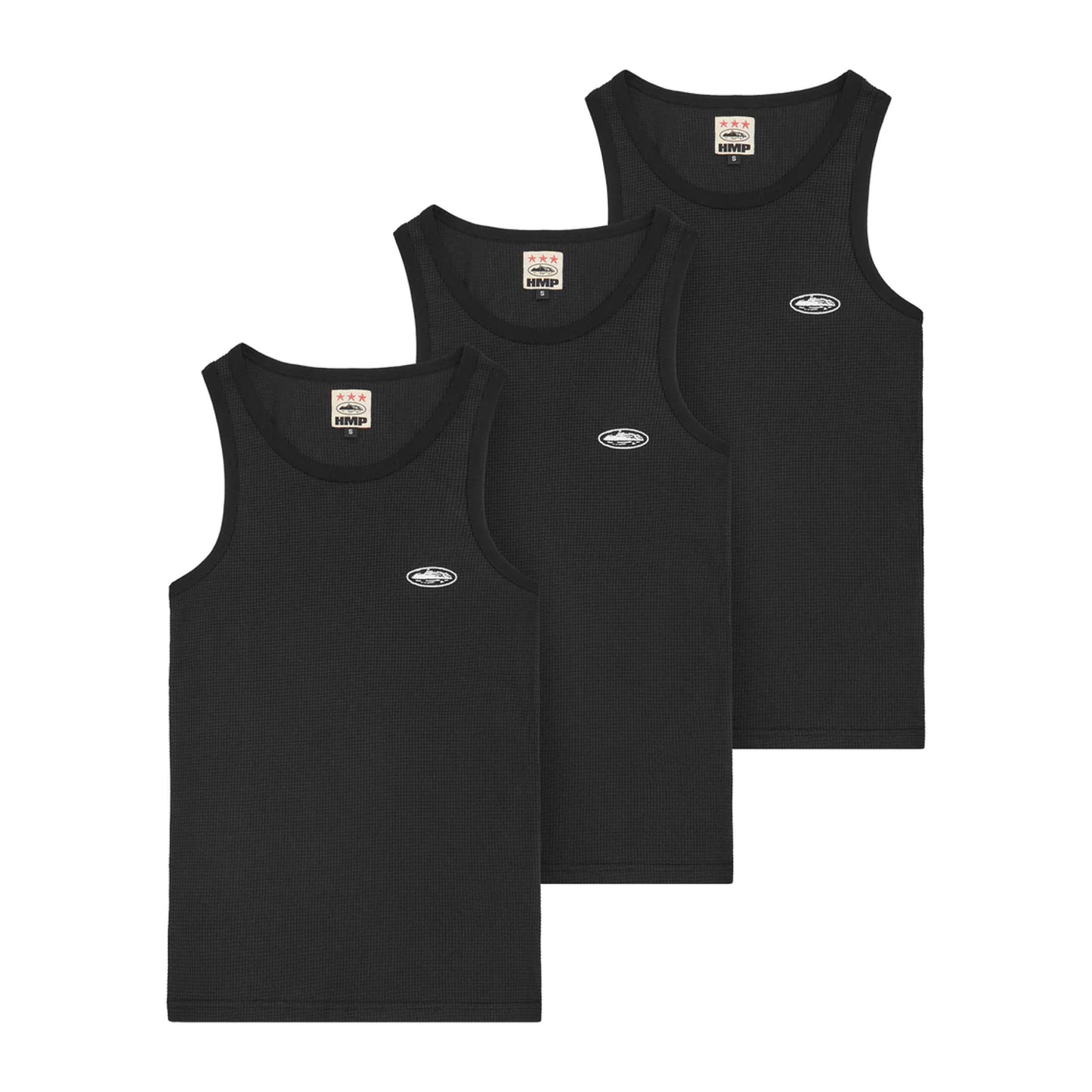 Corteiz Mens Essentials Tank Top 3-Pack Black