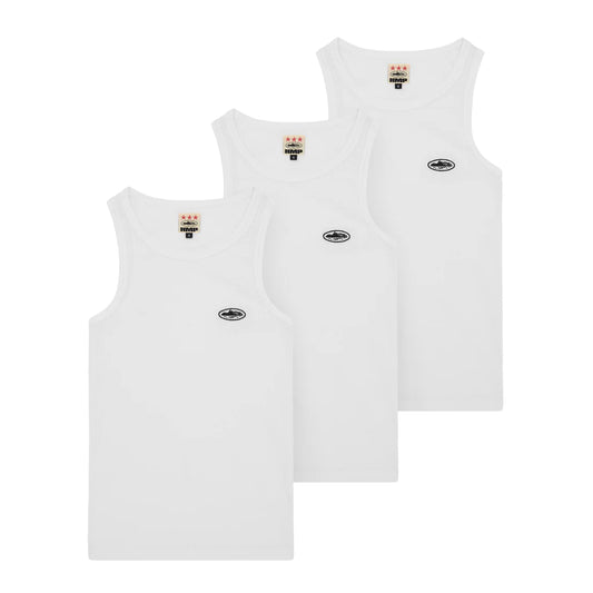 Corteiz Mens Essentials Tank Top 3-Pack White