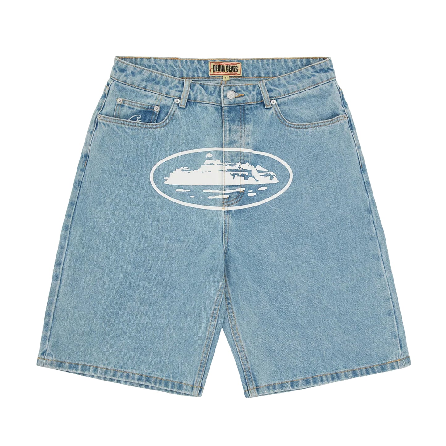 Corteiz Island Denim Short Stonewash Blue