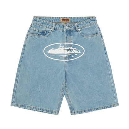 Corteiz Island Denim Short Stonewash Blue