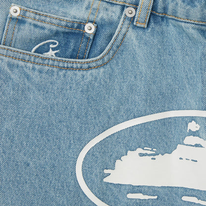 Corteiz Island Denim Short Stonewash Blue