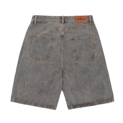 Corteiz Island Denim Short Light Grey