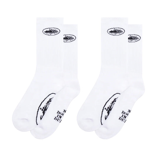 Corteiz White Alcatraz Socks 2-Pack White
