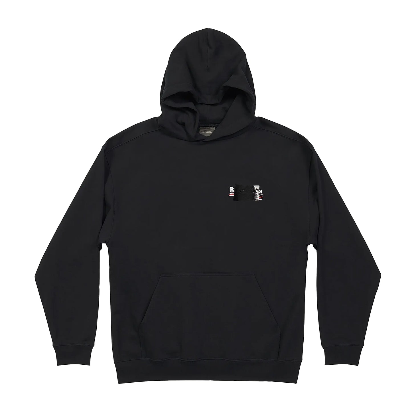 Balenciaga Political Logo Taped Hoodie Black