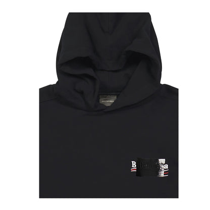 Balenciaga Political Logo Taped Hoodie Black