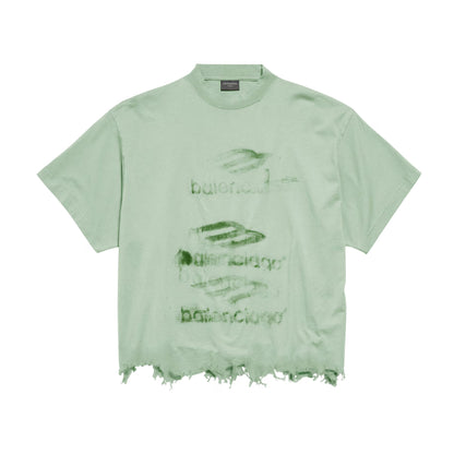 Balenciaga DIY Logo Cropped Tee Green