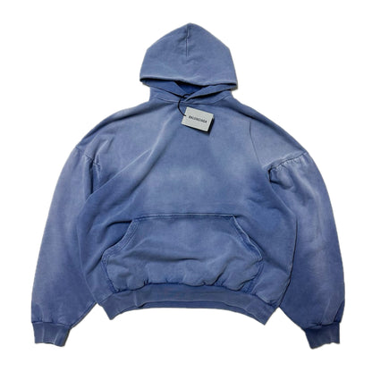 Balenciaga Stencil Logo Hoodie Faded Blue