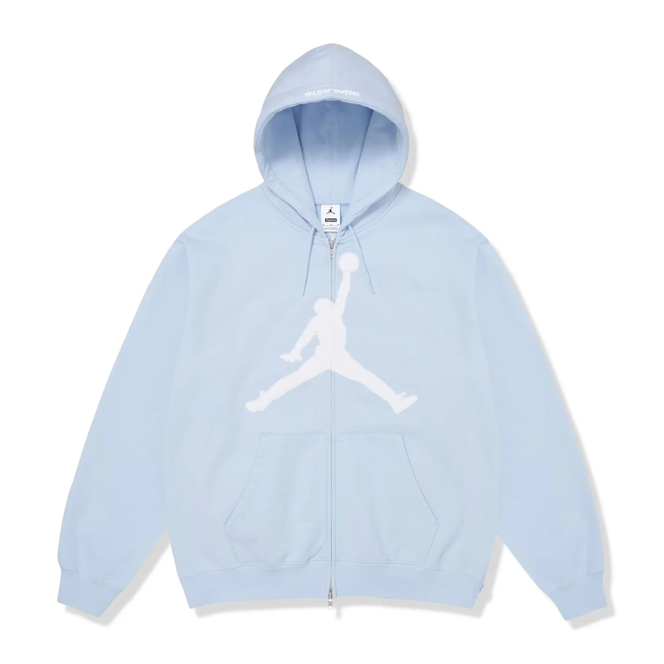 Supreme x Jordan Zip Up Hooded Sweatshirt Blue