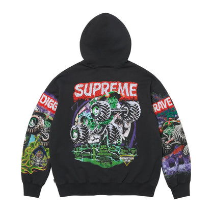 Supreme x Monster Ja Grave Digger Zip Up Hooded Sweatshirt Black