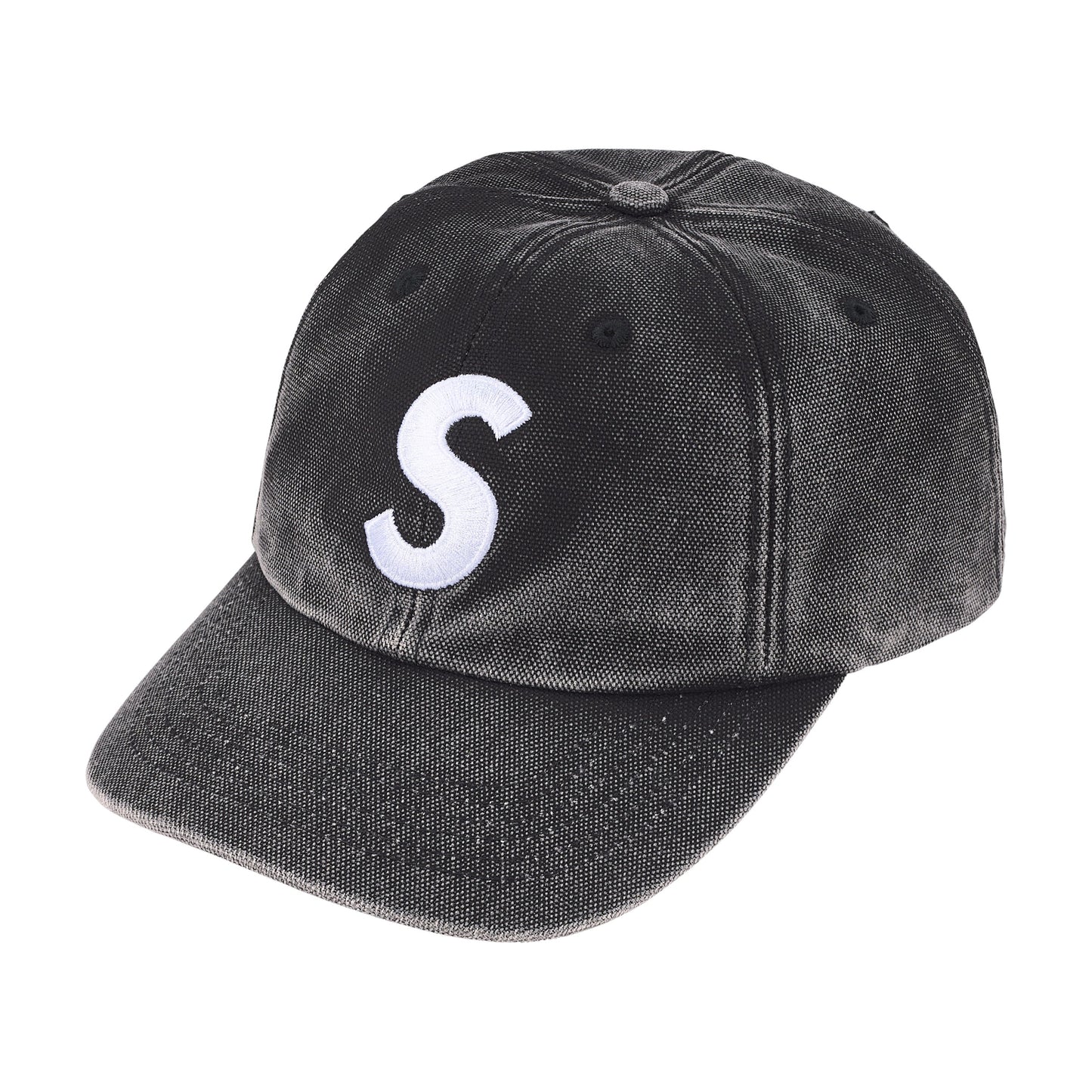 SupremePigment Coated S Logo 6-Panel Faded Black