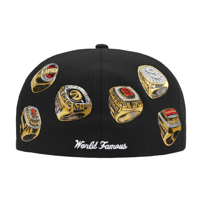 Supreme Rings Box Logo New Era Fitted Cap Black