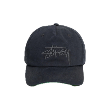 Stussy Big Stock Snapback Cap Black On Black