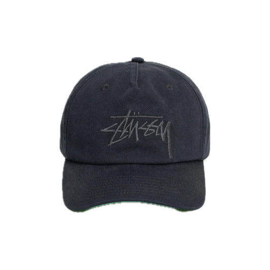 Stussy Big Stock Snapback Cap Black On Black