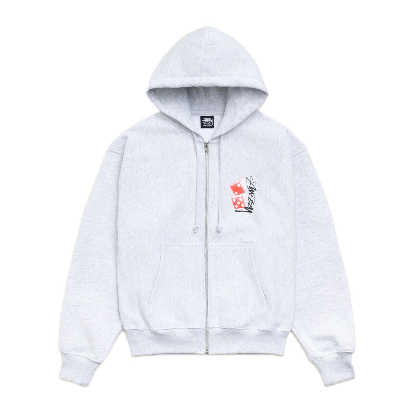 Stussy Tall Dice Zip Hoodie Light Grey