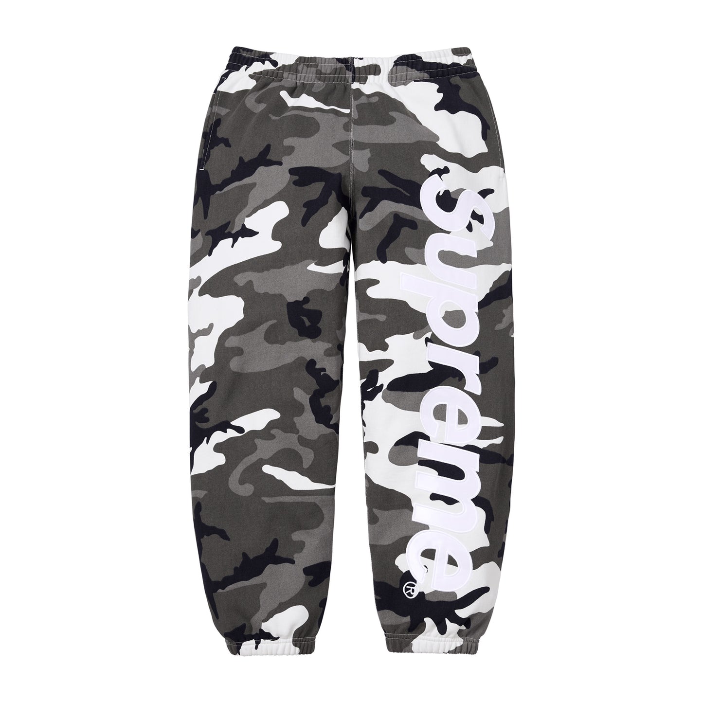 Supreme Satin Appliqué Sweatpants Snow Camo