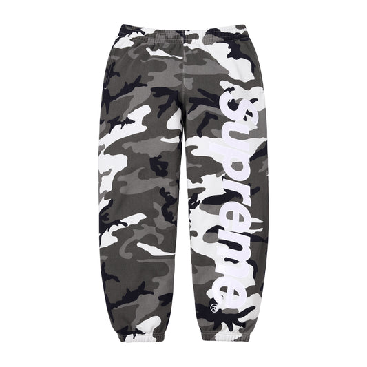 Supreme Satin Appliqué Sweatpants Snow Camo