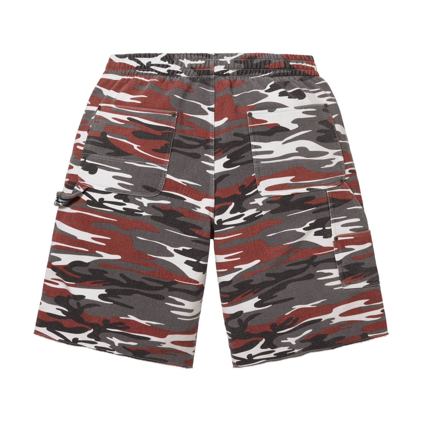 Supreme Double Knee Painter Sweatshort Red Camo