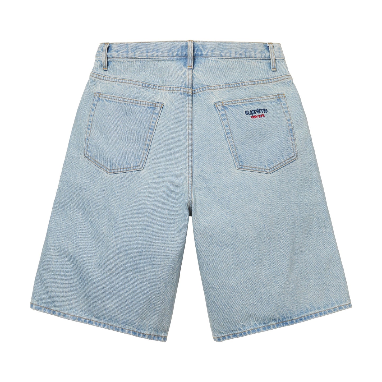 Supreme Baggy Denim Short Washed Light Indigo Blue