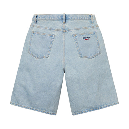 Supreme Baggy Denim Short Washed Light Indigo Blue