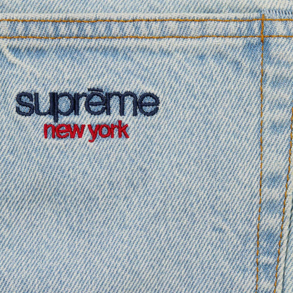 Supreme Baggy Denim Short Washed Light Indigo Blue