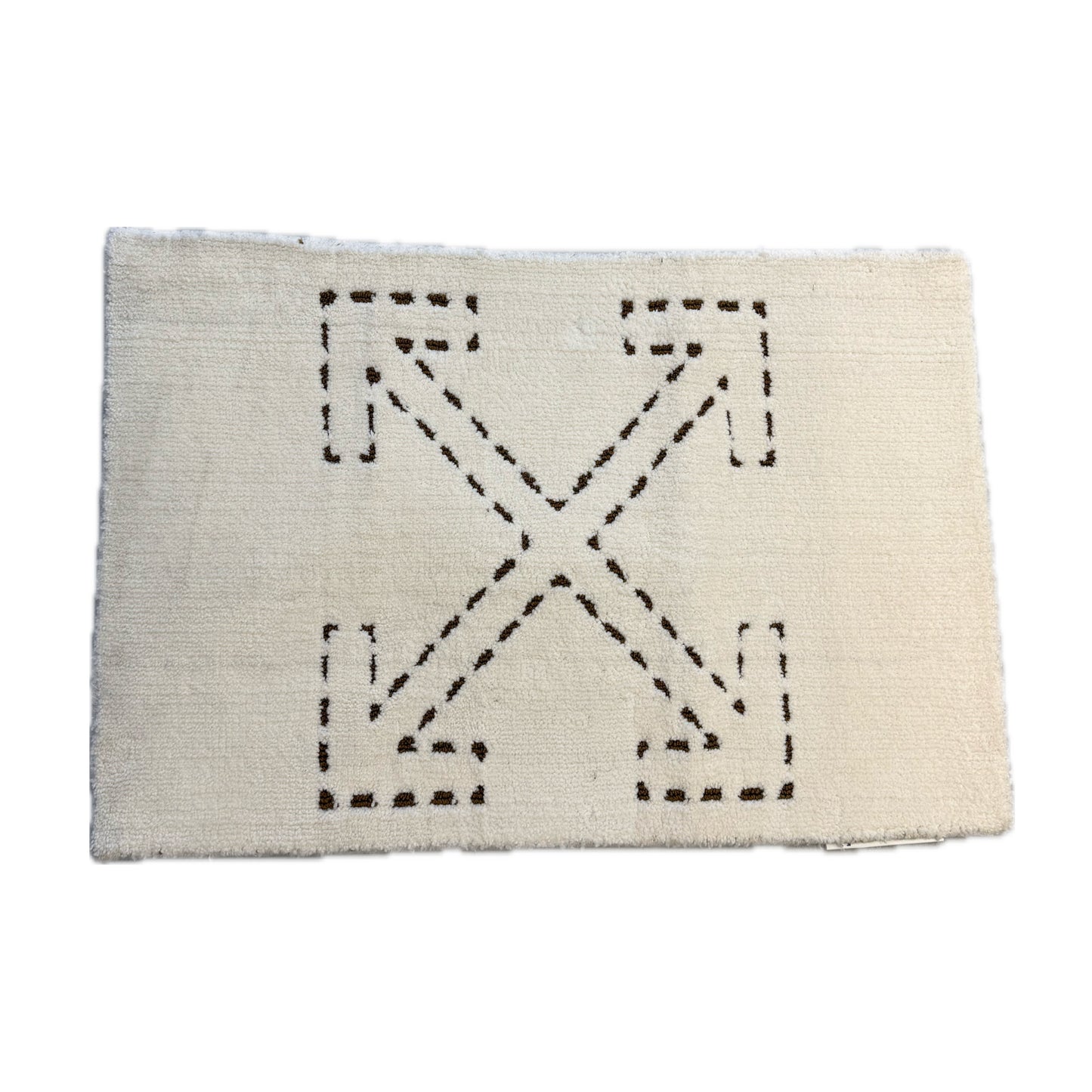 Off-White Arrow Logo Door Mat Rug White