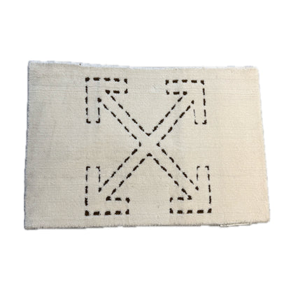 Off-White Arrow Logo Door Mat Rug White