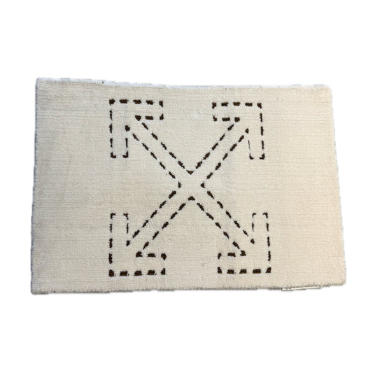 Off-White Arrow Logo Door Mat Rug White