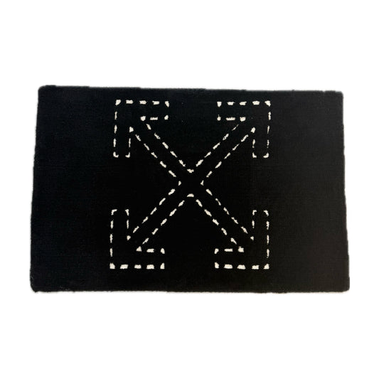 Off-White Arrow Logo Door Mat Rug Black