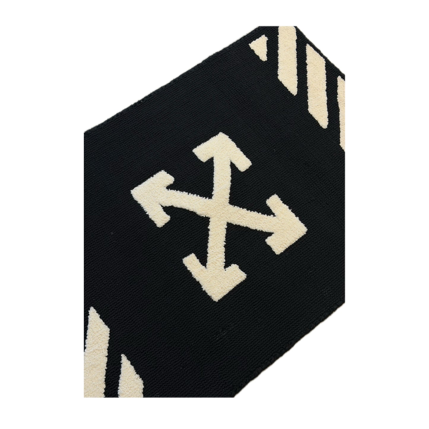 Off-White Arrow Stripes Logo Door Mat Rug Black
