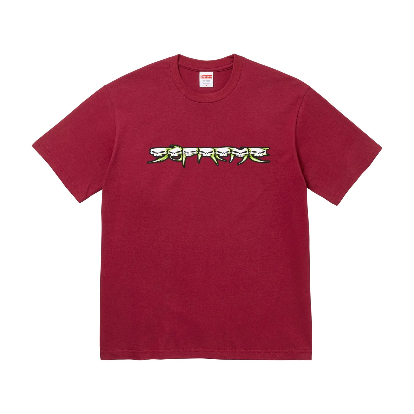 Supreme Skulls Spellout Tee Cardinal Red