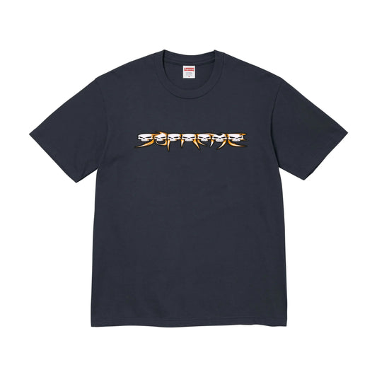 Supreme Skulls Spellout Tee Navy