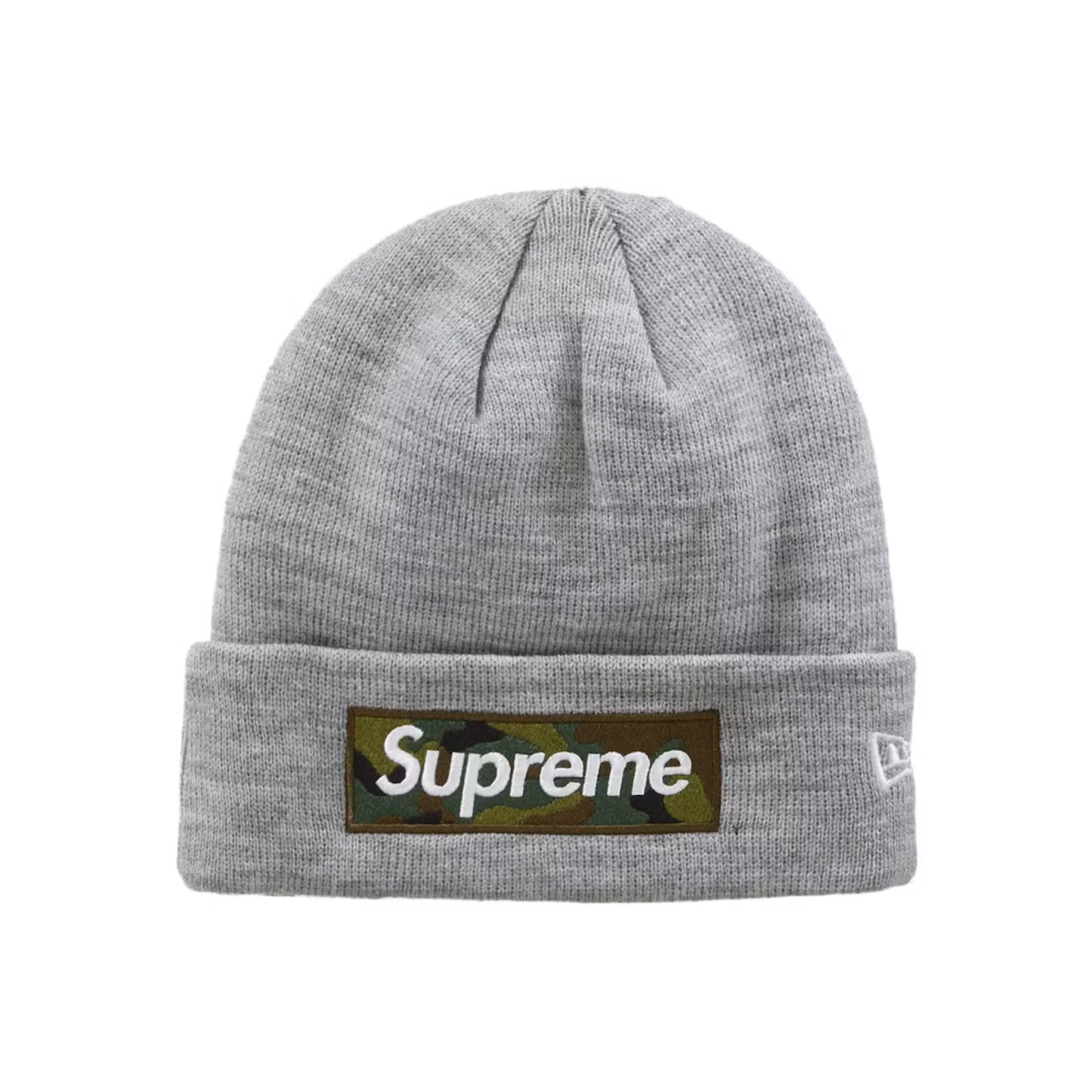Supreme New Era Box Logo Beanie Heather Grey