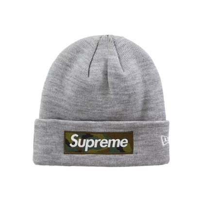Supreme New Era Box Logo Beanie Heather Grey