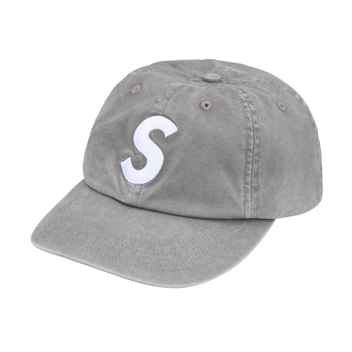 Supreme Washed Canvas S Logo 6-Panel Grey