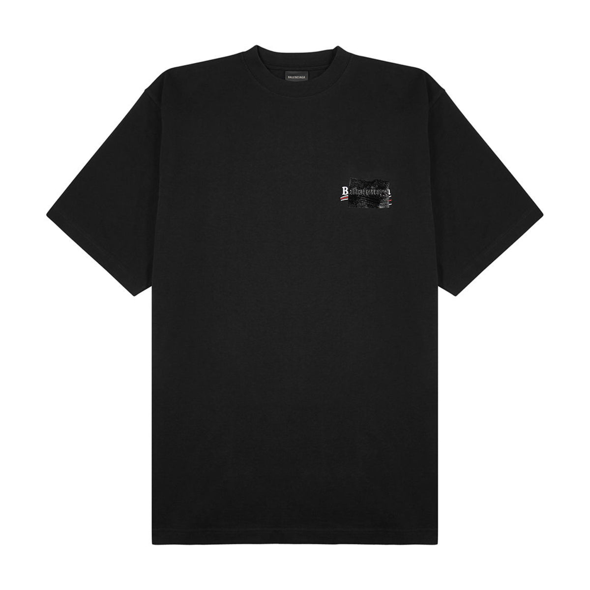 Balenciaga Political Taped Over Logo Tee Black