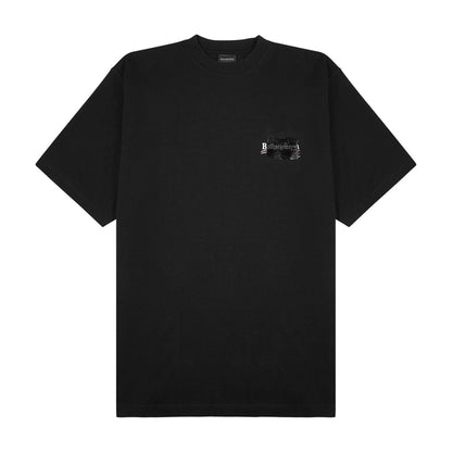 Balenciaga Political Taped Over Logo Tee Black