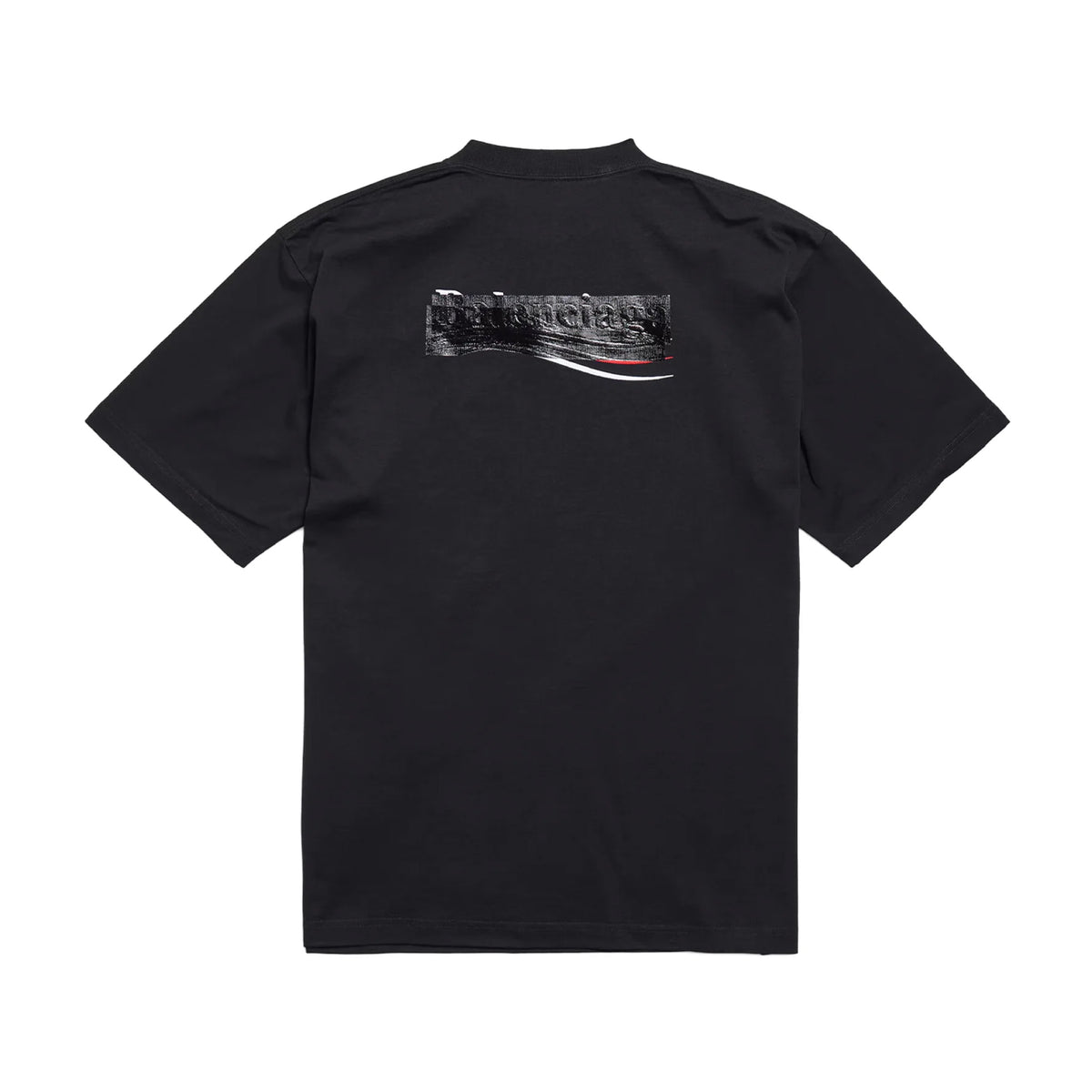 Balenciaga Political Taped Over Logo Tee Black