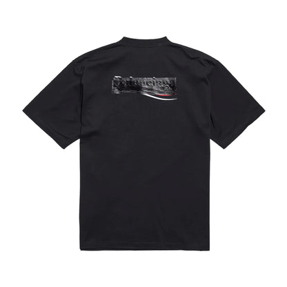 Balenciaga Political Taped Over Logo Tee Black