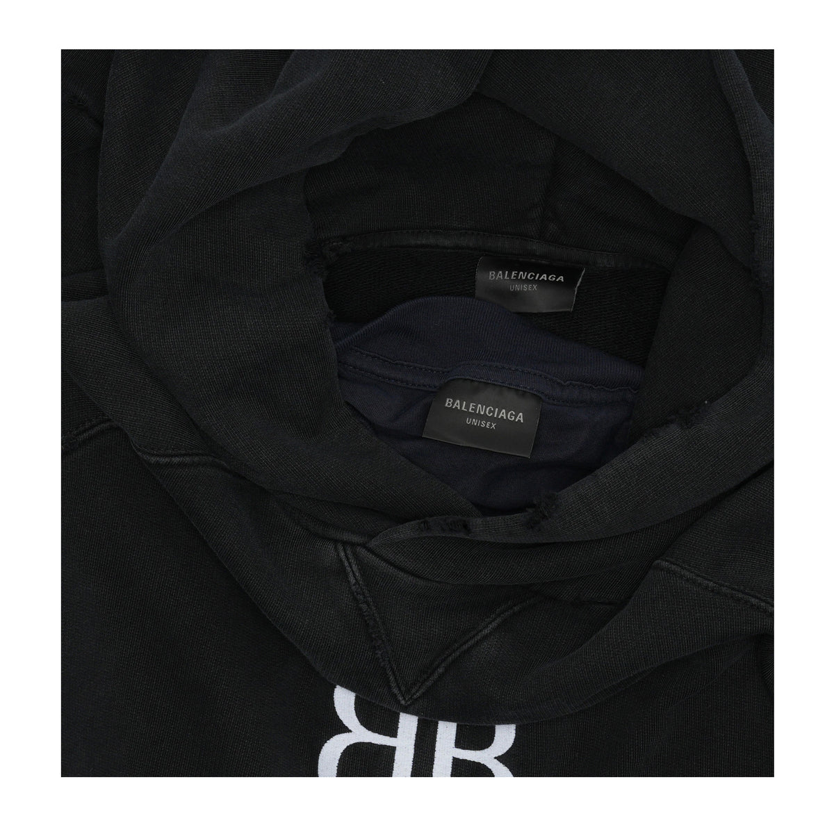 Balenciaga Apple Be Different Layered Oversized Hoodie Black