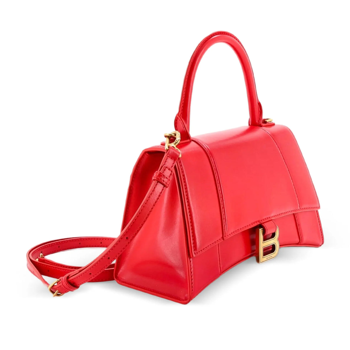 Balenciaga Hourglass Small Top Handle Bag Red