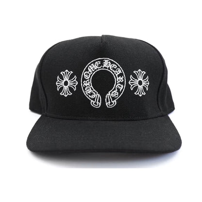 Chrome Hearts Embroided Horseshoe Denim Baseball Hat Black