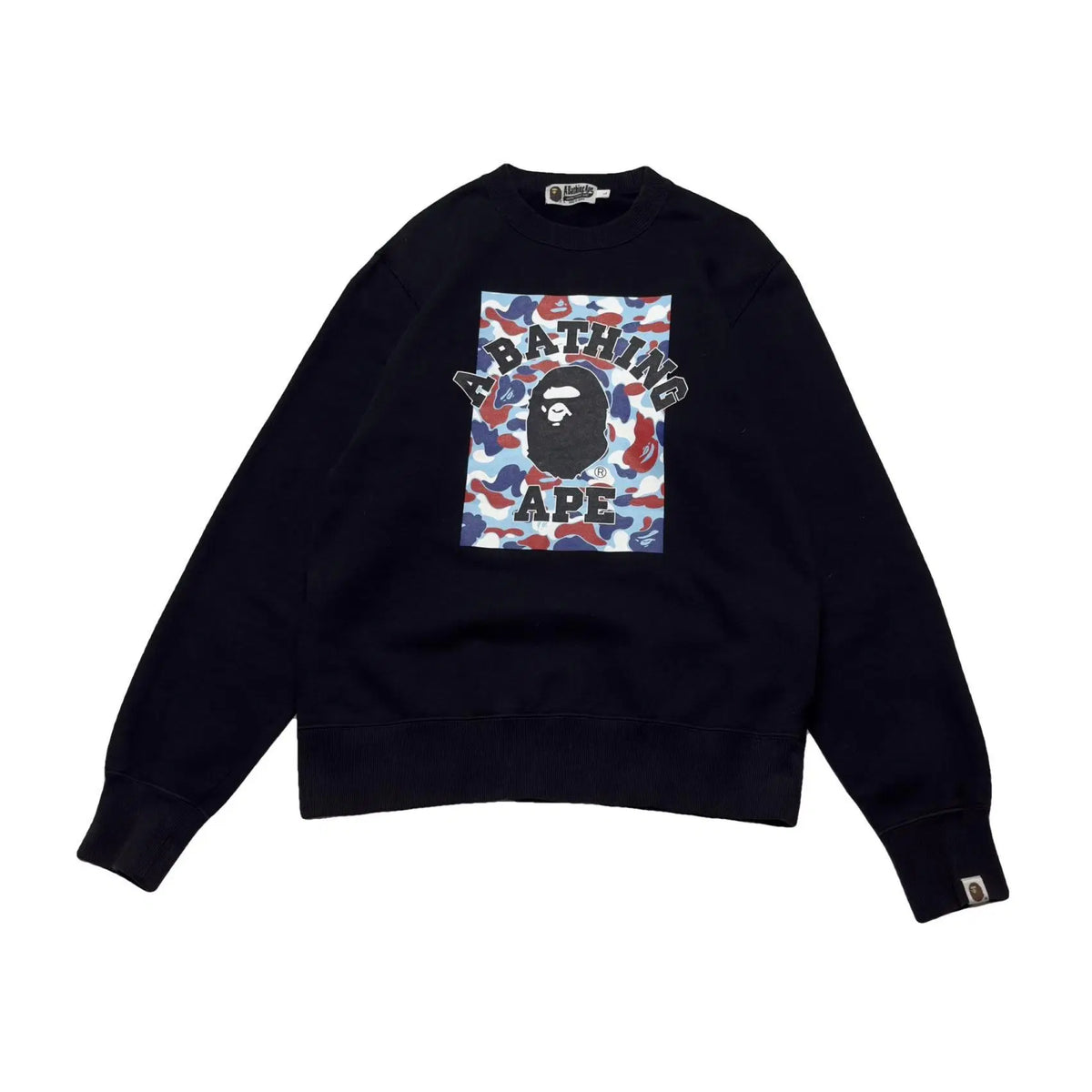 BAPE Applikation Metallreißverschluss Shark Crewneck Schwarz