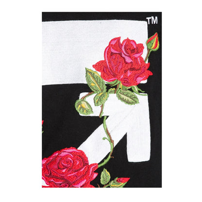 Off-White-Kapuzenpullover mit aufgestickten Gesichtspfeilen