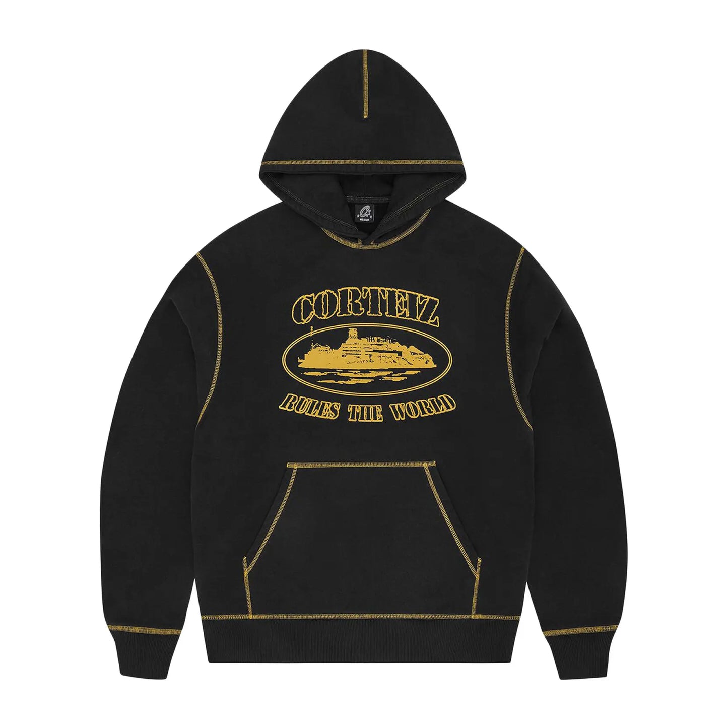 Corteiz Alcatraz Contrast Hoodie 'Black/Yellow'